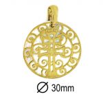 Medalla Cruz Caravaca Dorada 30 mm