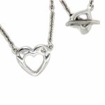Colgante Corazón Plata y Brillante Cierre Corazón