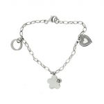 Pulsera Corazón y Flor con Diamante Finor