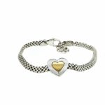 Pulsera Corazón Oro-Plata Finor