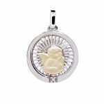 Medalla Ángel Oro 18k, Plata y Brillante