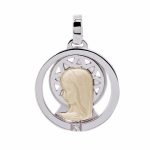 Medalla Oro 18k, Plata y Brillante