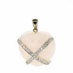 Colgante corazón piedra rosa