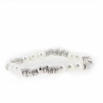 Pulsera plata y perlas