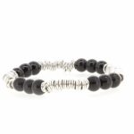 Pulsera plata y azabache