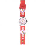 Reloj infantil flores rojo