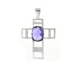 Cruz plata con amatista