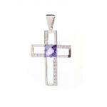 Cruz plata con amatista