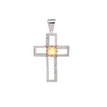 Cruz Plata Topacio y Circonitas