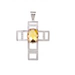 Cruz Plata Topacio y Circonitas