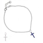 Pulsera cruz azul y blanca
