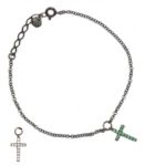 Pulsera cruz blanca y verde