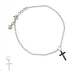 Pulsera cruz blanca y negra