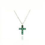 Gargantilla cruz verde mini