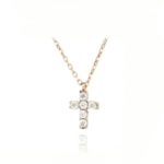 Gargantilla cruz blanca mini