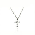 Gargantilla cruz blanca mini