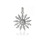 Colgante Eguzkilore de plata rodiada y oro