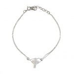 Pulsera cruz mini blanca
