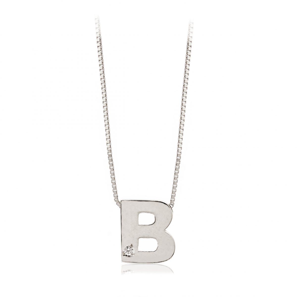 FOD709BC B Colgante Inicial Oro Blanco y Brillante - Imagen 2