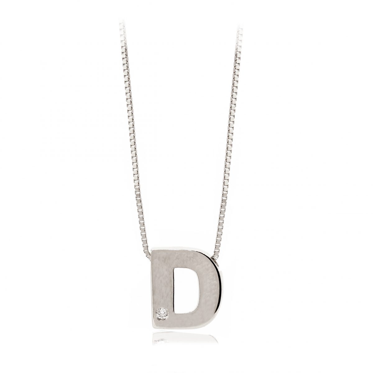 FOD709BC D Colgante Inicial Oro Blanco y Brillante - Imagen 4