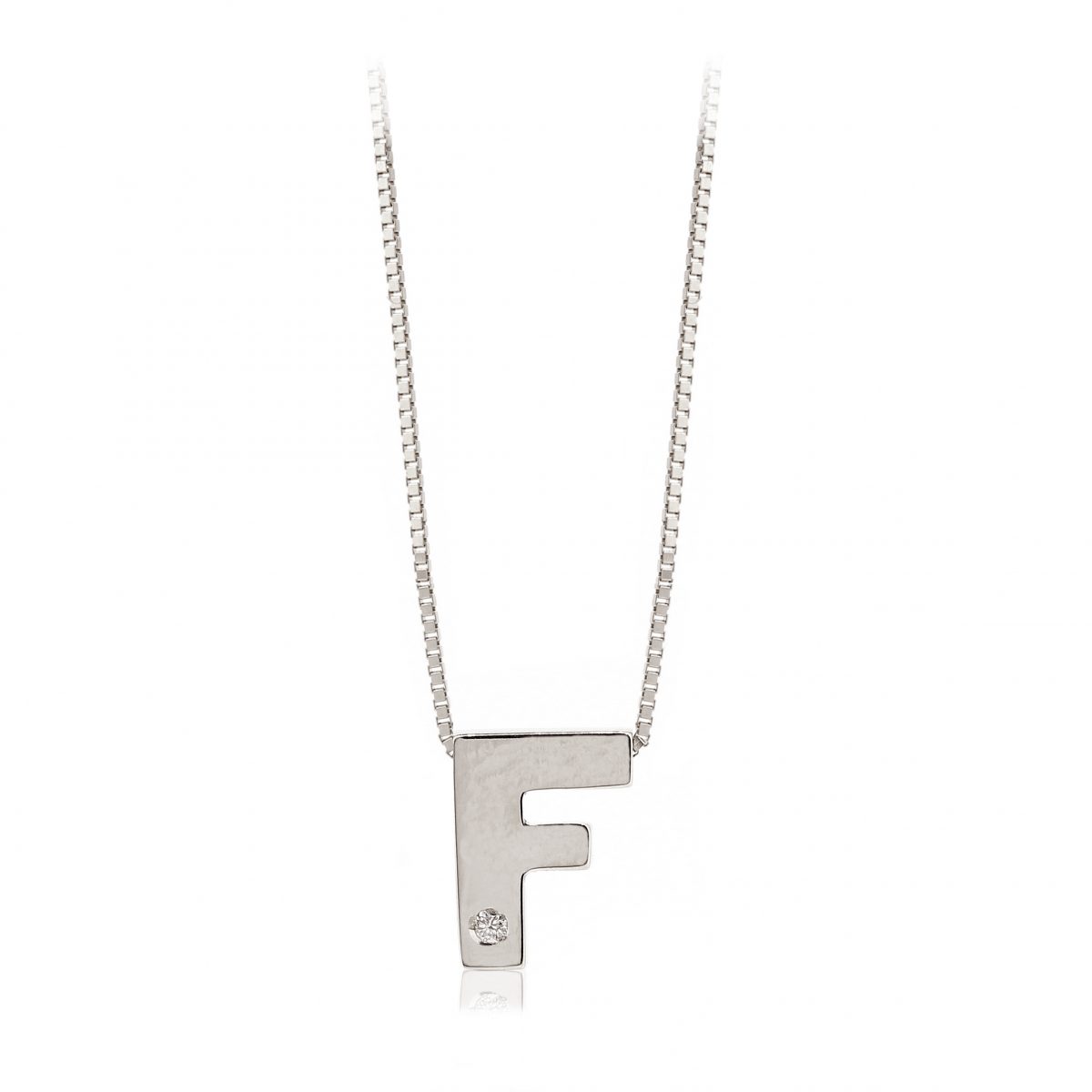 FOD709BC F Colgante Inicial Oro Blanco y Brillante - Imagen 6