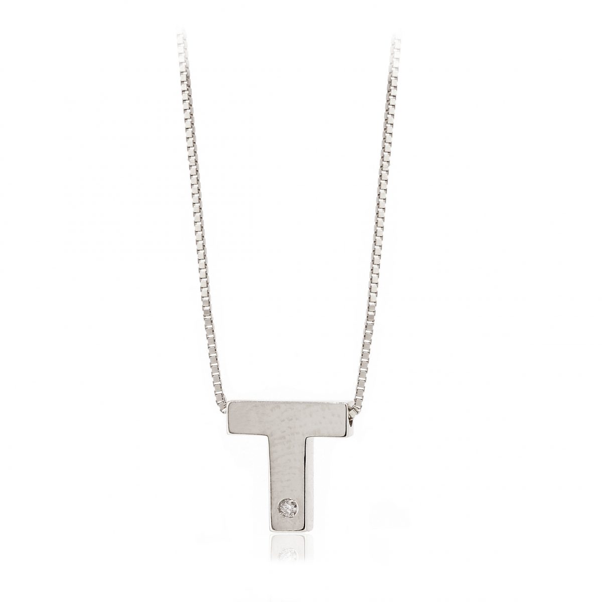 FOD709BC T Colgante Inicial Oro Blanco y Brillante - Imagen 17