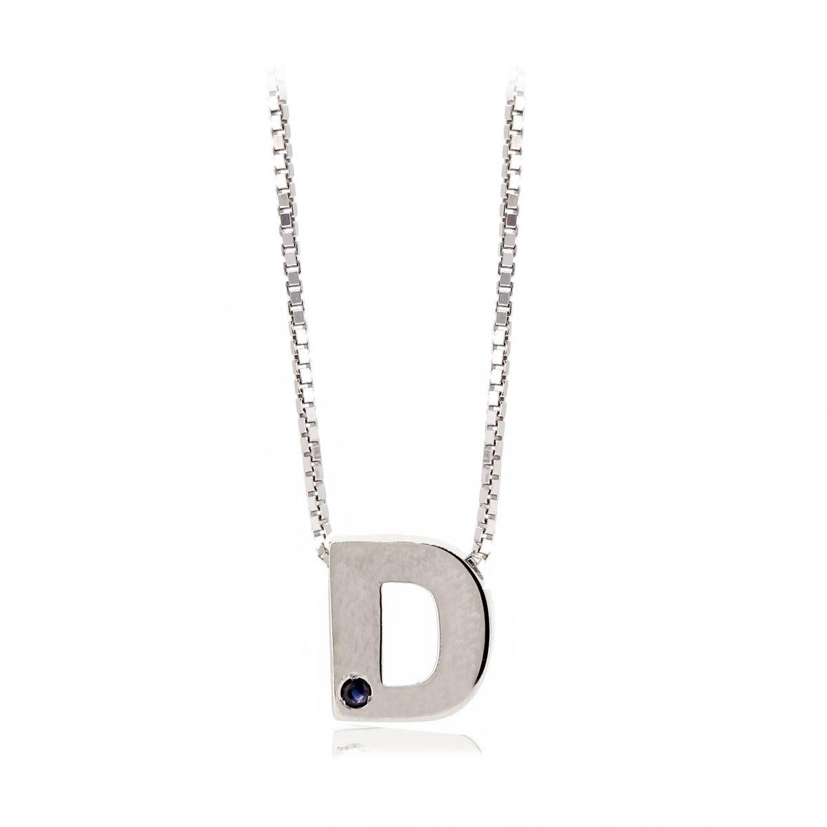 FPP9 D Colgante Inicial Plata y Zafiro azul fino FINOR - Imagen 5