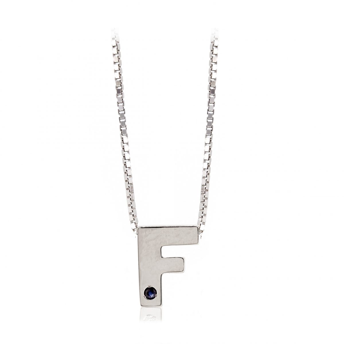 FPP9 F Colgante Inicial Plata y Zafiro azul fino FINOR - Imagen 7