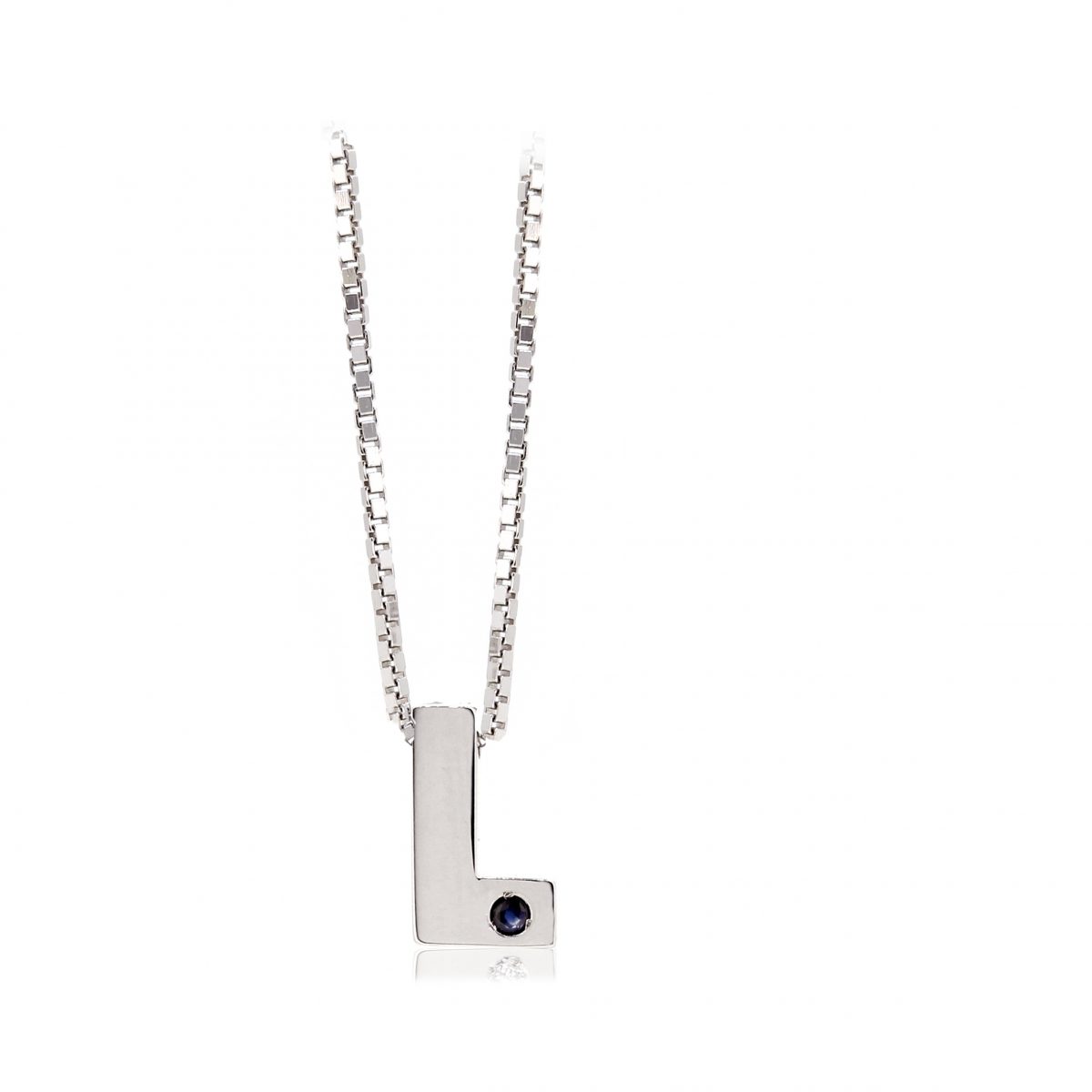 FPP9 L Colgante Inicial Plata y Zafiro azul fino FINOR - Imagen 11