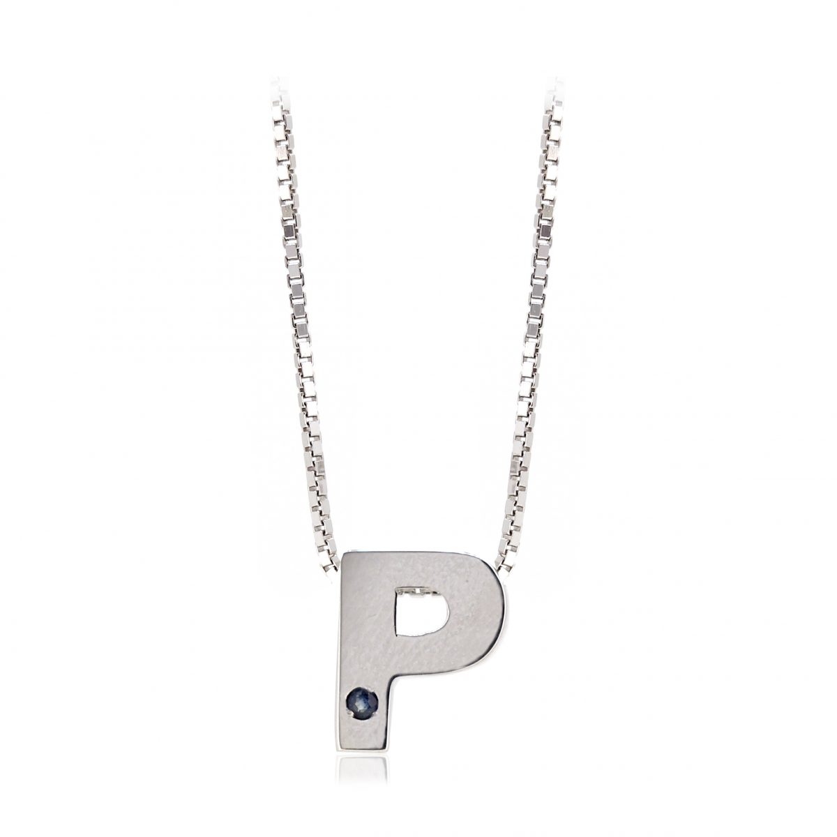 FPP9 P Colgante Inicial Plata y Zafiro azul fino FINOR - Imagen 15