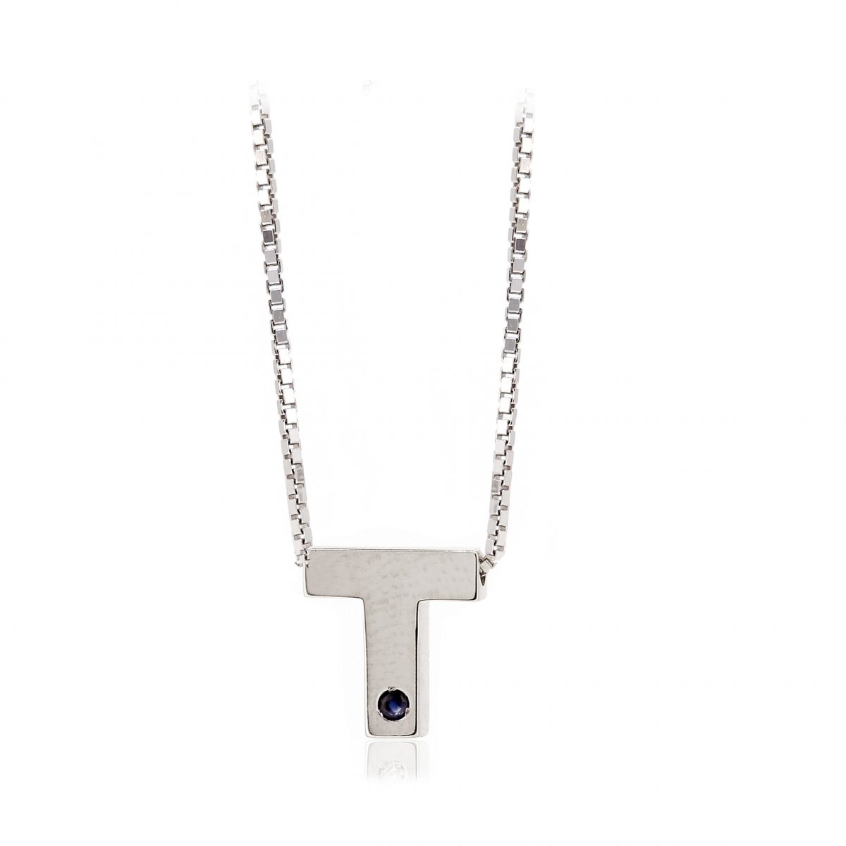 FPP9 T Colgante Inicial Plata y Zafiro azul fino FINOR - Imagen 18