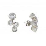 pendientes de plata 925 con circonitas y cierre de presión