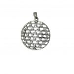 colgante redondo de plata con circonitas