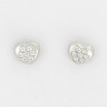 Dormilones Corazón Oro Blanco con Circonitas