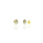 Dormilones Bebé oro bicolor y circonitas