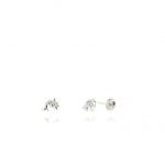 Dormilones Bebé Delfín oro blanco y circonita