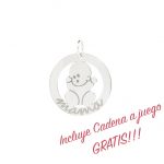 Medalla de plata Mamá con Cadena de Regalo