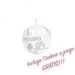 Medalla de plata Mamá con Cadena de Regalo