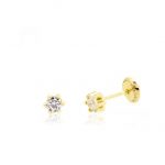 Dormilones Bebé ESTRELLA oro amarillo y circonita