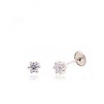 Dormilones Bebé ESTRELLA oro blanco y circonita