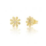 Dormilones Bebé FLOR oro amarillo con circonita