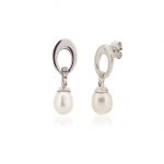 Pendientes plata y diamante y perla