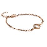 Pulsera Zinzi plata rosa y circon