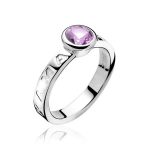 Sortija de plata con circonita rosa