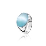 Sortija de plata con piedra azul