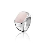 Sortija de plata con piedra rosa pastel