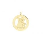 colgante oro amarillo 18k niña con trenza