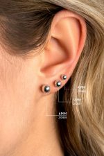 pendientes de botón de plata de ley zinzi de 6 mm con cuentas