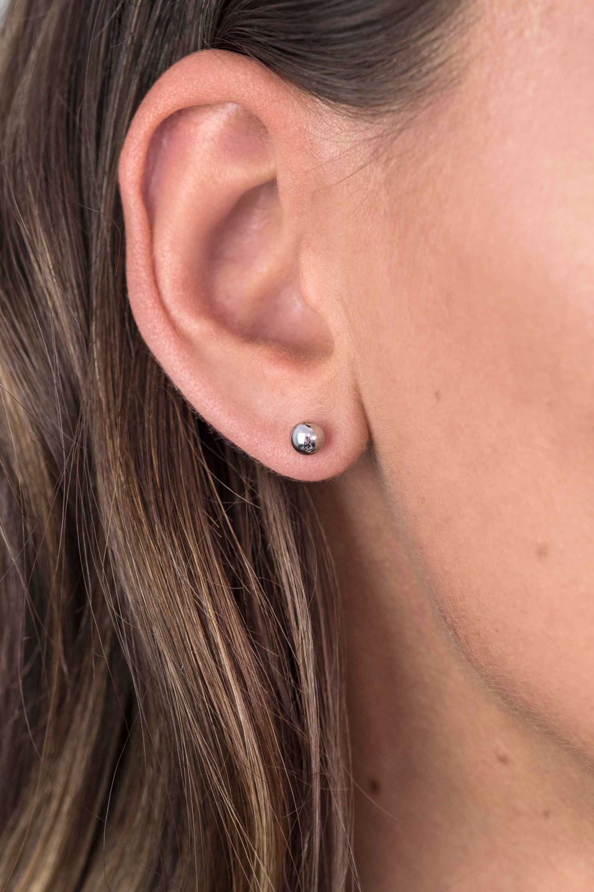 pendientes de botón de plata de ley zinzi de 6 mm con cuentas