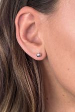 pendientes de botón de plata de ley zinzi de 6 mm con cuentas